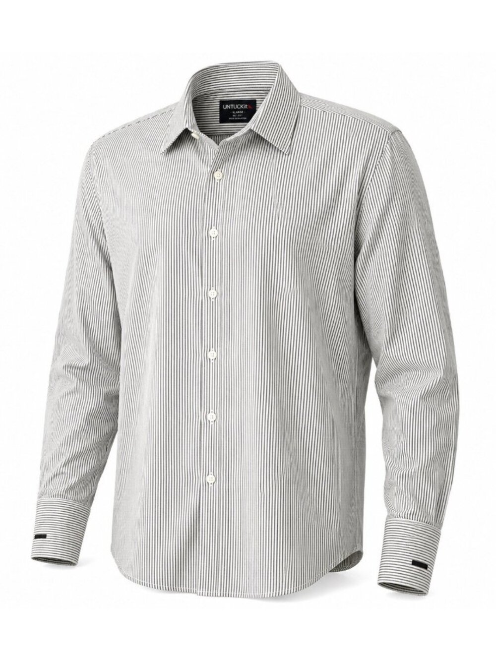 UNTUCKit Bordeaux Button Up Shirt Mens XL Blue Pinstripe Wrinkle Free Career